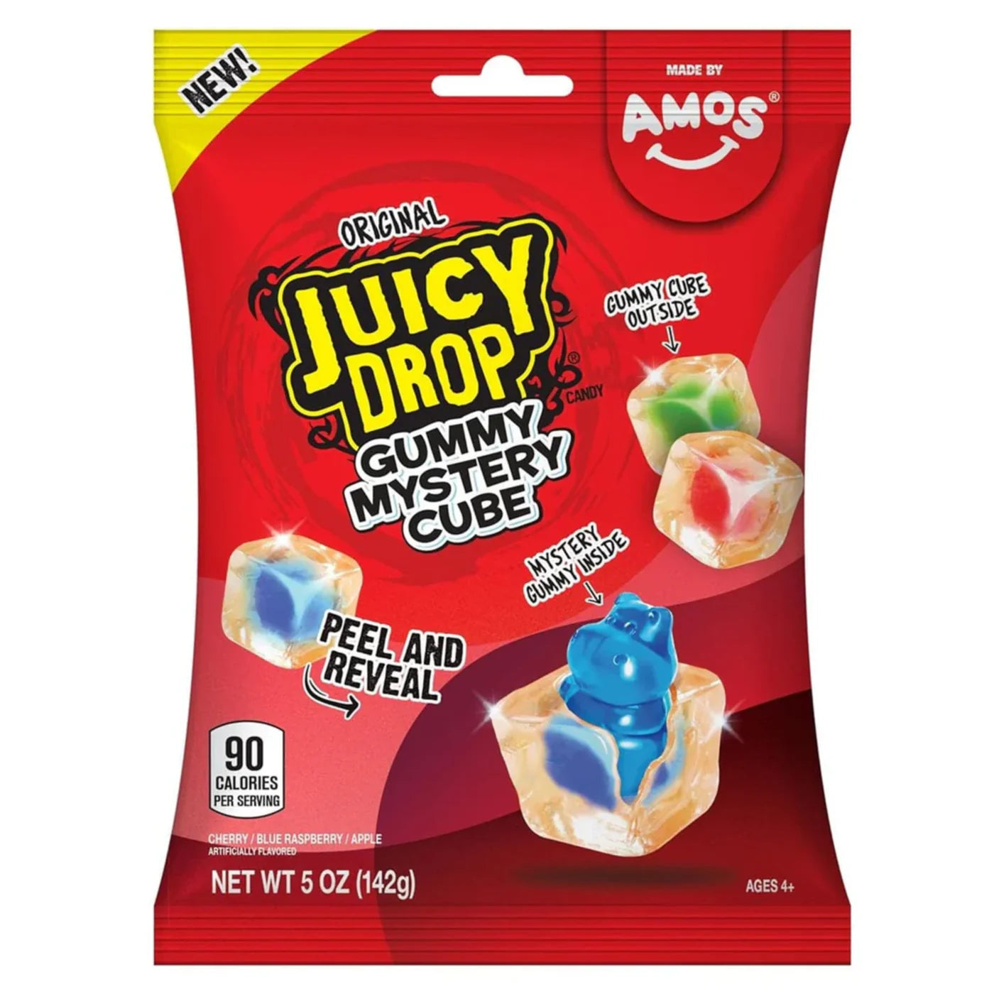 Amos Juicy Drops Gummy Mystery Cube - Original 142g * 12 Pack