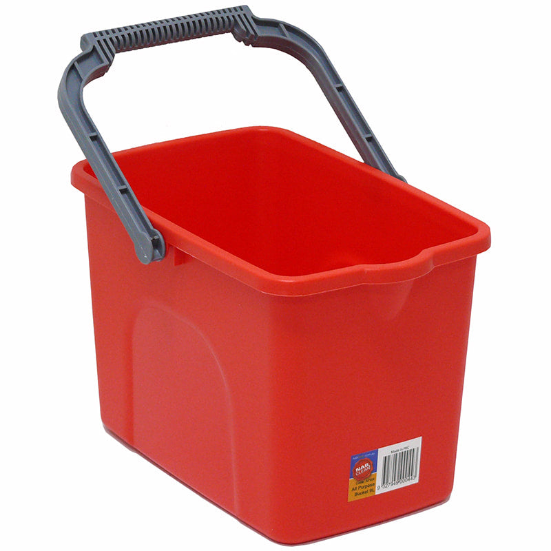 Nab Clean Rectangular Bucket 9 Litre (Red)