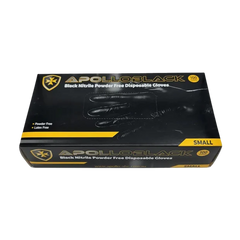 Apolio Heavy Duty 6g Black Nitrile Gloves Powder Free Small