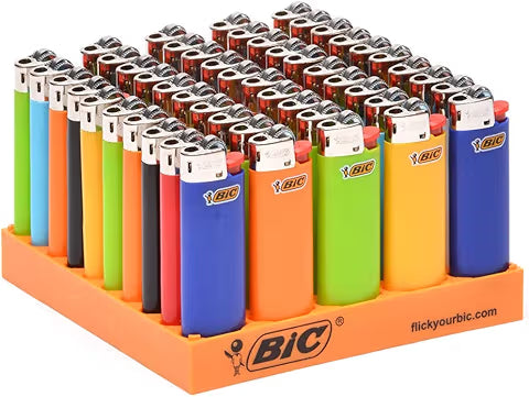 Bic Maxi Lighter Assorted Colours 50 Pack
