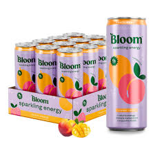 Bloom Sparkling Energy Drink Peach Mango 355ml * 12 Pack