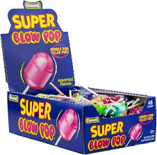 Charms Super Blow Pop Sweet N Sour Bubble Gum Filled Lollipop 48 Pack