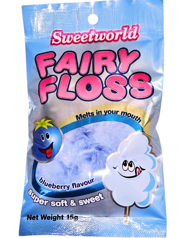 Sweetworld Fairy Floss Blueberry 15g * 18 Pack