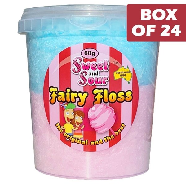 Sweet N Sour Fairy Floss original Tub 60g * 24 Pack