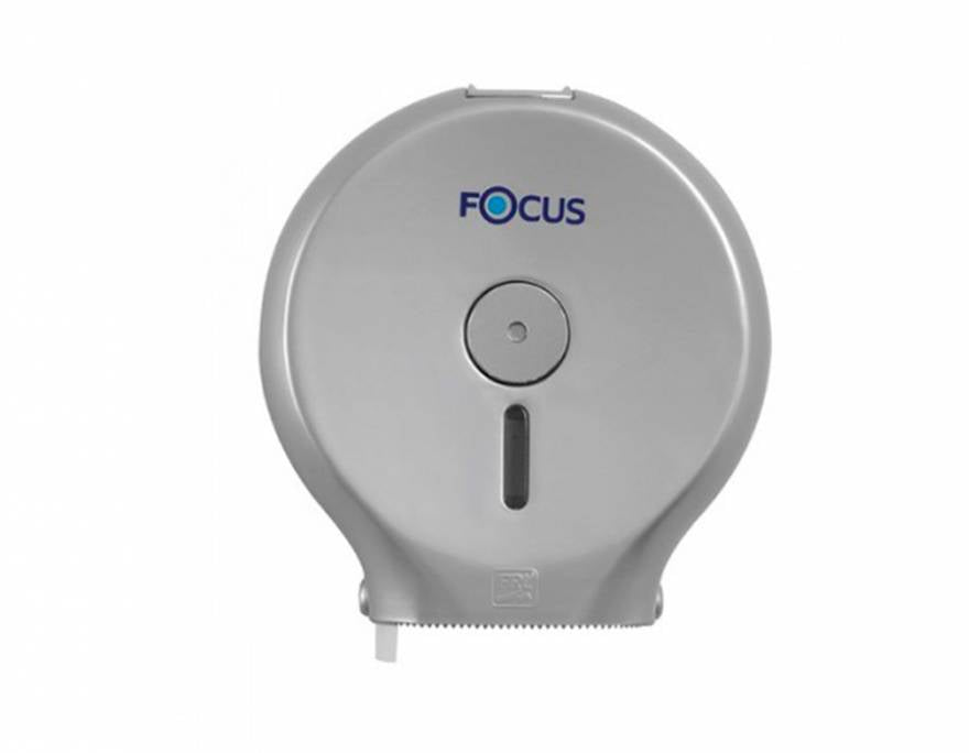 Focus Mini Jumbo Toilet Roll Dispenser Silver