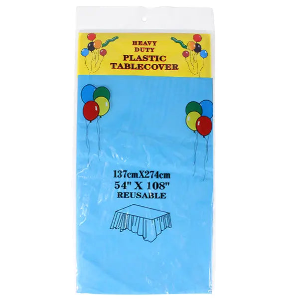 Heavy Duty Plastic Tablecover Blue 137Cmx274Cm