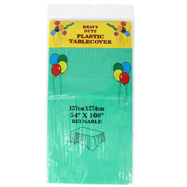 Heavy Duty Plastic Tablecover Green 137Cmx274Cm
