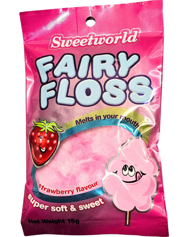 Sweetworld Fairy Floss Strawberry 15g * 18 Pack