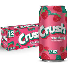 Crush - Strawberry Soda Can 355ml x 12 Pack