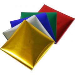 Rainbow Premium Decorative Foil Squares 85GSM Single Sided 125mm 100 Sheets Per PVC Box Assorted