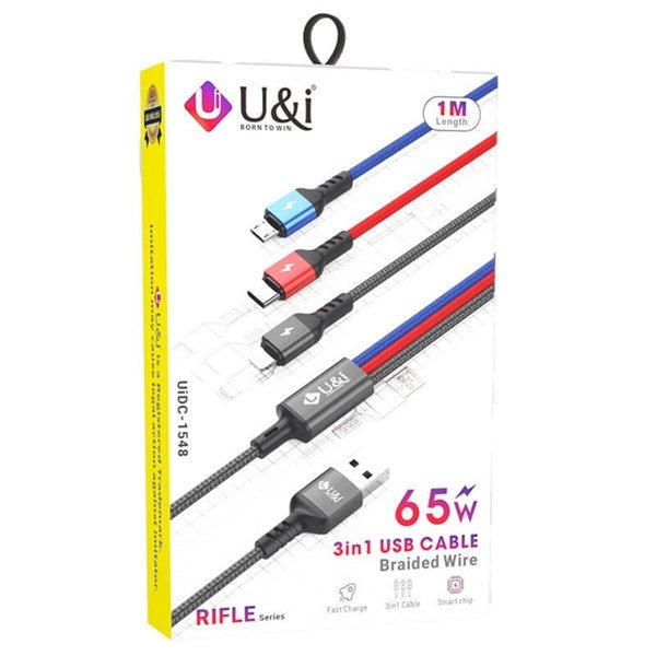 U&I 3in1 USB Cable Braided Wire