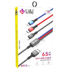 U&I 3in1 USB Cable Braided Wire