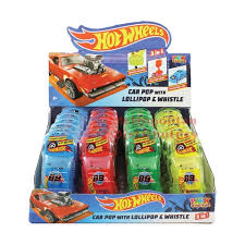 Hot Wheels Car Pop with Lollipop & Whistle 10g * 24 Pack