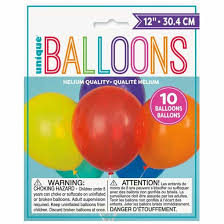 Unique Party - Balloons Assorted 12'' 30.4cm 10pk