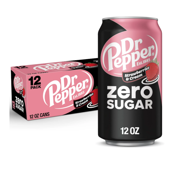 Dr Pepper - Strawberries & Cream Zero Sugar 355ML x 12 Pack