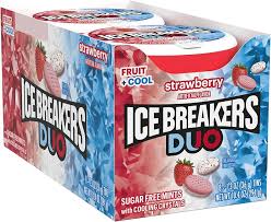 Ice Breakers Duo Strawberry Flavour Mints Tins 36g * 8 Pack