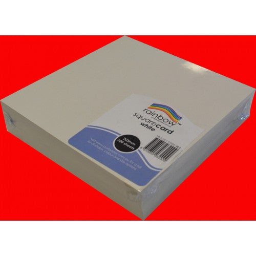 Rainbow Square Card 300gsm 203mm Square 100 Sheets White