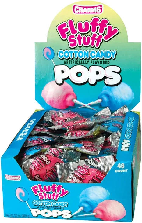 Fluffy Stuff Cotton Candy Pop 48 Count