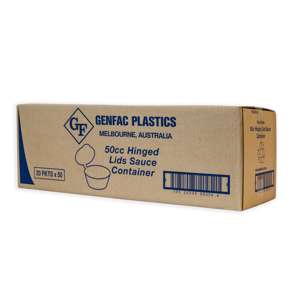 Bundle Genfac - Food Grade 50Cc Hinged Lids Sauce Container 20x50pcs