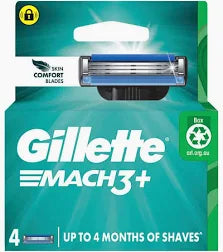 Gillette Mach 3 Razor Blades 4 Pack