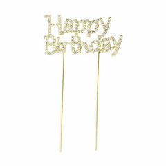 Party Makers Happy Birthday Cake Topper Gold