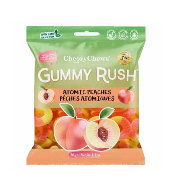 Gummy Rush Atomic Peach Bag 90g * 12 Pack