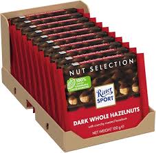 Ritter Sport Chocolate Block - Whole Hazelnuts 100g * 10 Pack