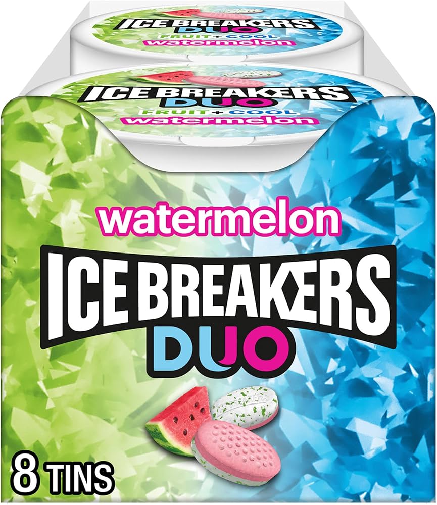 Ice Breakers Duo Watermelon Flavour Mints Tins 36g * 8 Pack