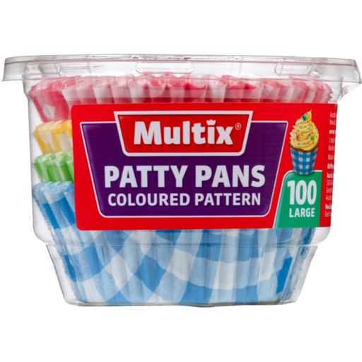 Multix Patty Pans Coloured Large 100pcs
