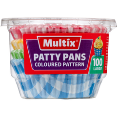 Multix Patty Pans Coloured Large 100pcs