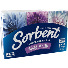 Sorbent Silky White Facial Tissues 6 * 10