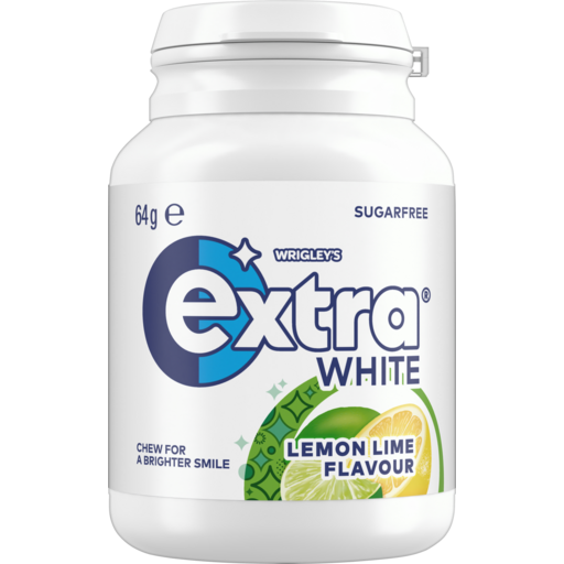 Wrigley's - Extra - Lemon Lime Chewing Gum Bottle 64g x 6 Pack