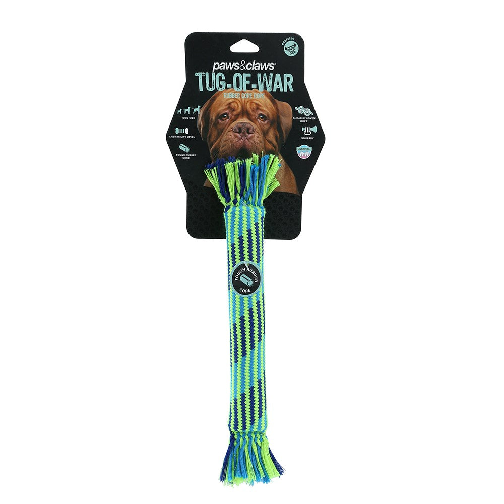 Paws & Claws Pet Tug-Of-War Rubber Core Rope 30cm