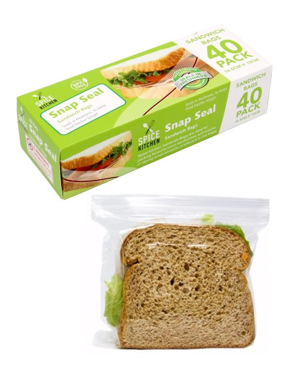 Spice Snap Seal Sandwich Bag16.5X15Cm S 40pk