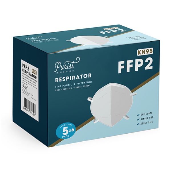 Purist Respirator Face Mask KN95 Earloop 30pcs Past Exp