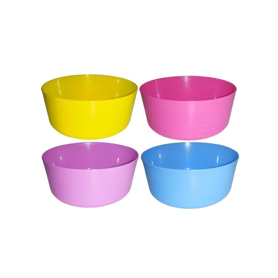 12 x Plastic Bowl Coloured 150mm 4 Pack