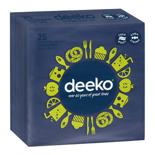 Deeko 2ply Dinner Napkin Blue
