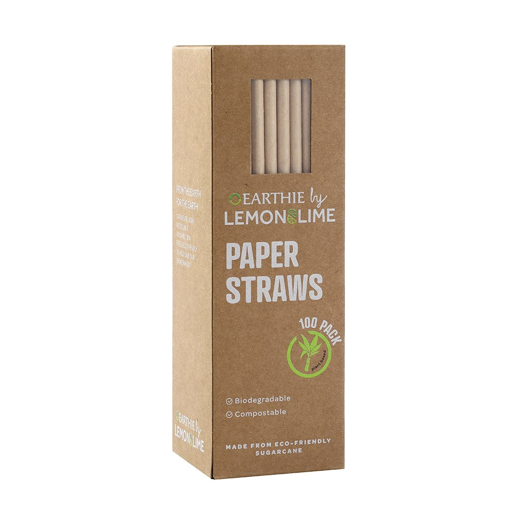 Lemon & Lime Eco Paper Straws Natural 100pcs