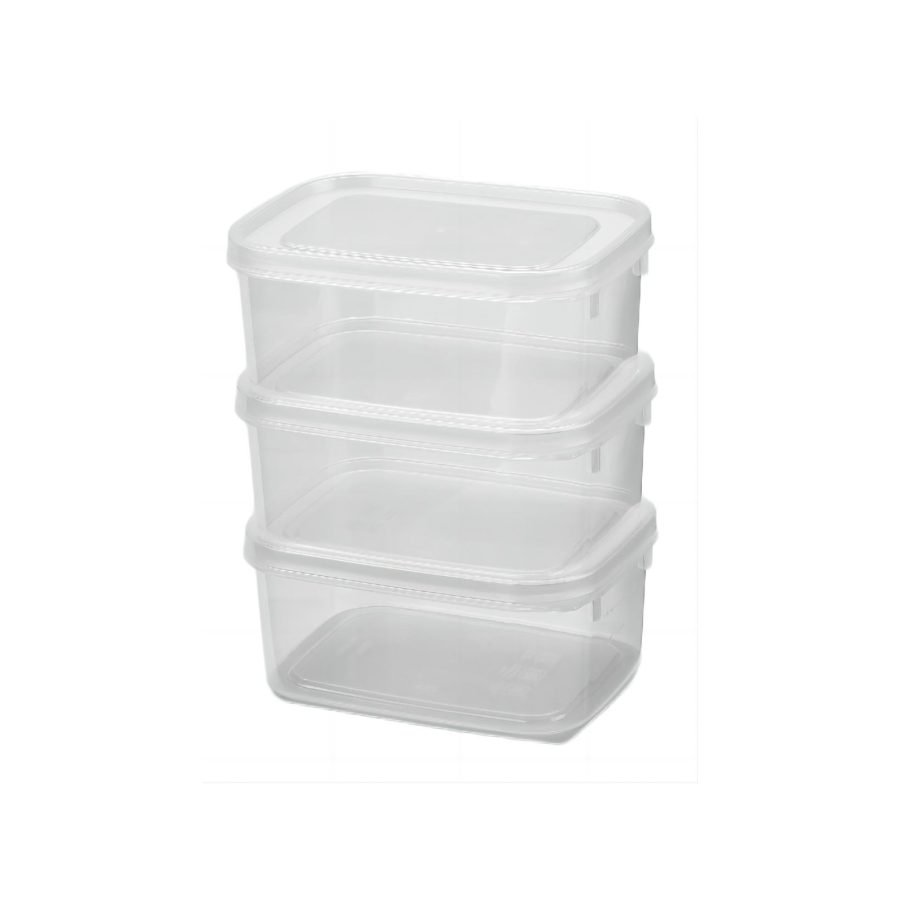 16 x 500ml Clear Storage Container 3 Pack