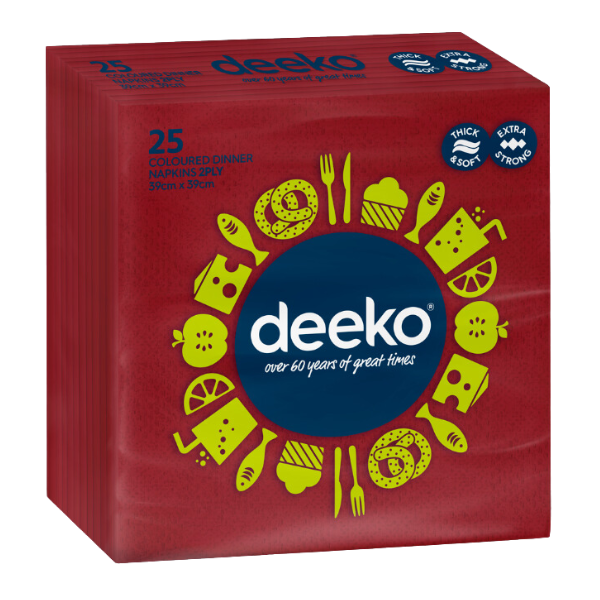 Deeko 2ply Dinner Napkin Red