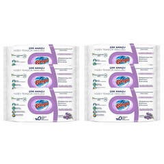 6 x Bingo Surface Cleaning Wet Wipes Lavender 96pcs