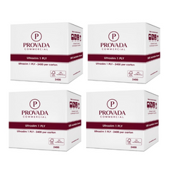 4 x Provada Commercial Ultraslim Hand Towel Virgin 1ply 2400pcs