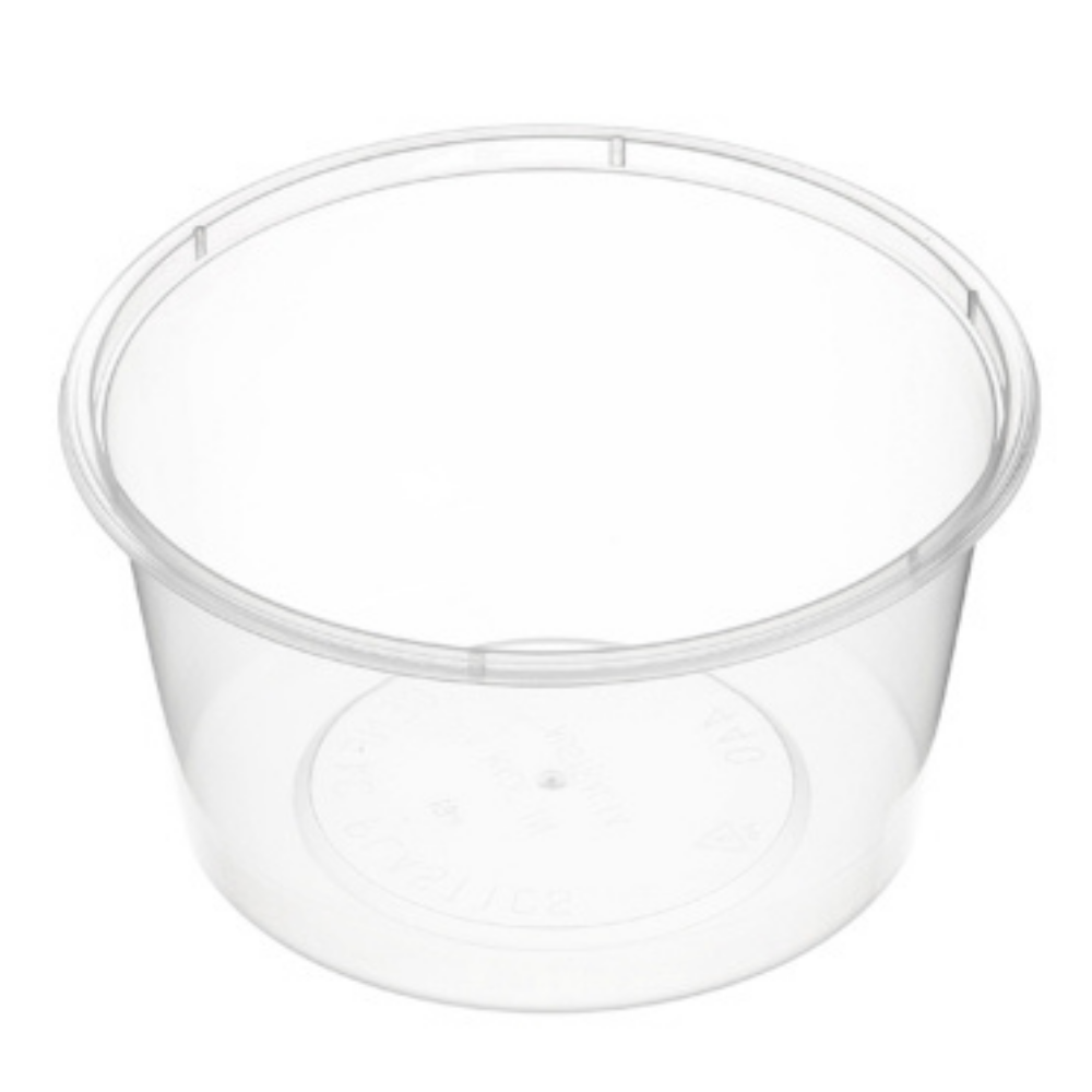 Round Plastic Container Natural 440ml