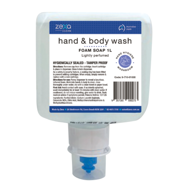 Zexa Foam Hand & Body Wash Perfumed Refill Cartridge 1L
