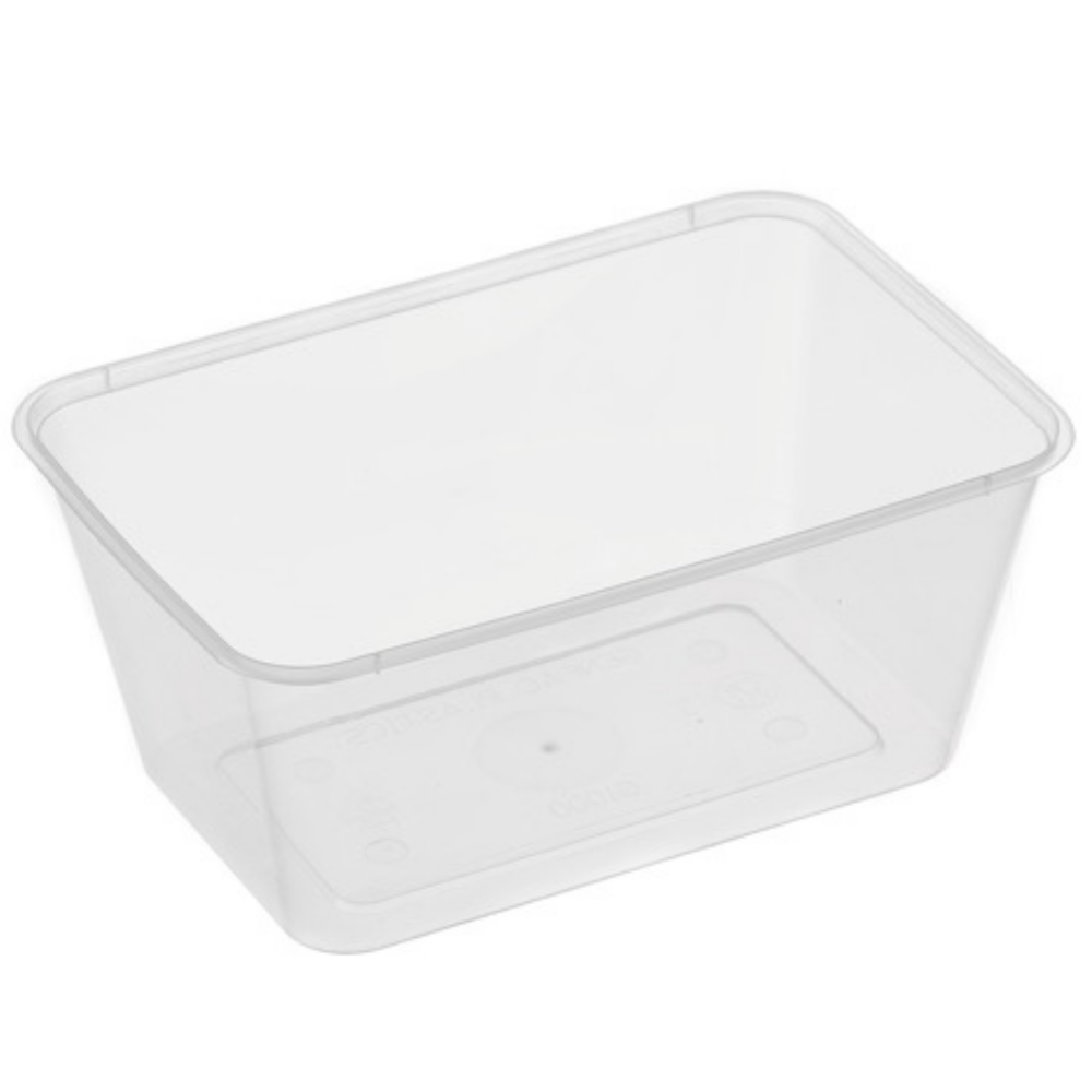 Rectangle Plastic Container Natural 1000ml