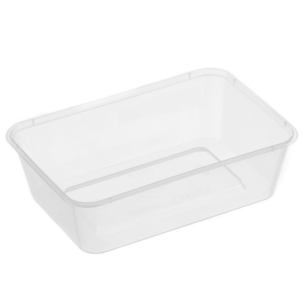 Rectangle Plastic Container Natural 650ml
