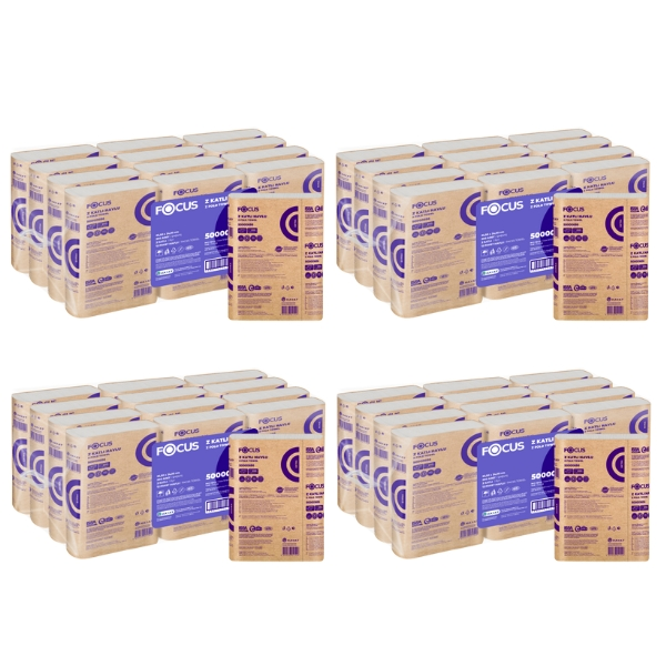 4 x Focus Extra 2ply Z-Fold Paper Hand Towel 12 Packets x 200 Sheets