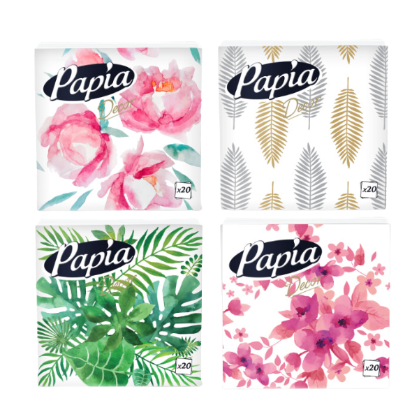Papia Decor Napkins Printed 2 Ply Mixed Prints
