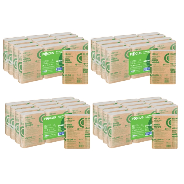 4 x Focus Optimum 2ply Z-Fold Paper Hand Towel 12 Packets x 200 Sheets
