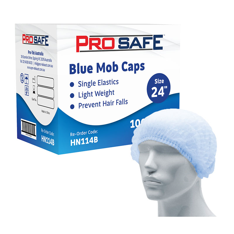 ProSafe Blue Mob Cap Hair Net 24” Past Exp
